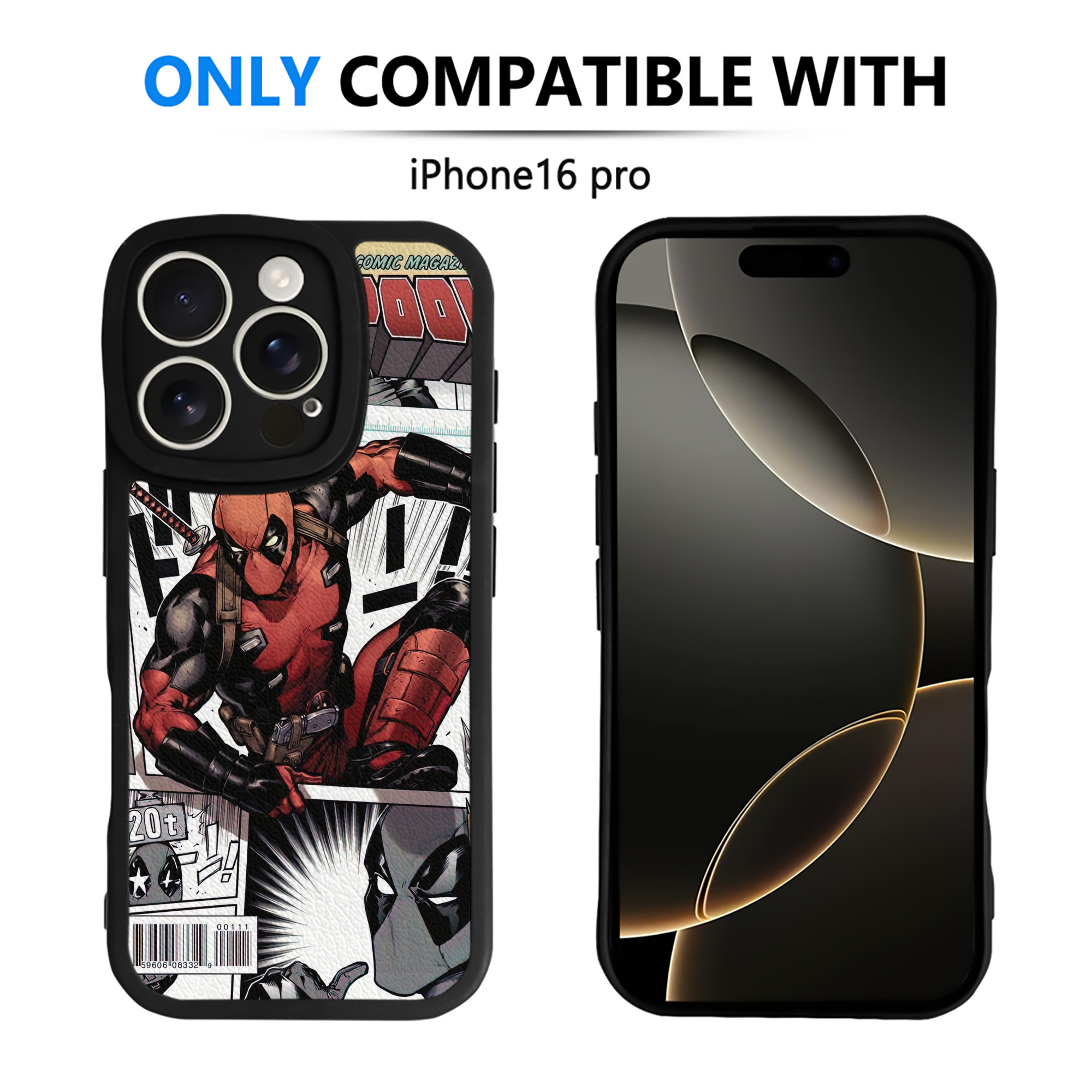 （画像用） Deadpool デッドプール 【iPhone 16シリーズ対応】シリコンスマホケース（レザー調） 材質：シリコン